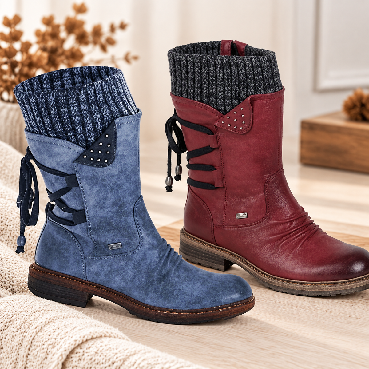 π₯π³π¨πΊπ» π«π¨π πΊπ¨π³π¬-ππ% πΆππβ¨Women's Winter Low Barrel Orthotic Bow Support Wool Warm Boots