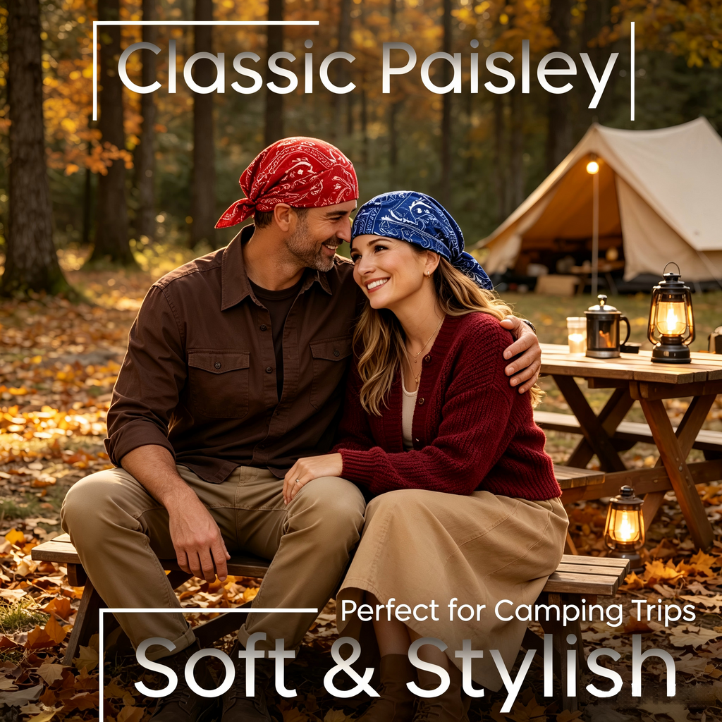 Unisex Paisley Bandana Headscarf Cap, Cooling Breathable Sports Do Rag, Sweat Wicking Skull Cap for Cycling, Running, Camping & Daily Street Fashion