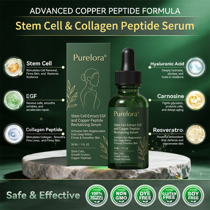 💖Change from the inside out | Purelora® Stem Cell–Derived EGF & Copper Peptide Activating Serum  (Deeply activates skin renewal from within for firmer, smoother-looking skin)