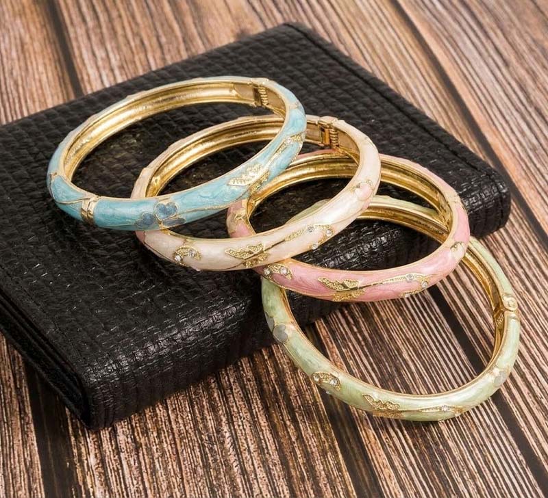 🔥 𝑳𝑨𝑺𝑻 𝑫𝑨𝒀 𝑺𝑨𝑳𝑬-𝟖𝟎% 𝑶𝑭𝑭 - Lymphatic MagneticTherapy Gold Cloisonné Enamel Bracelet