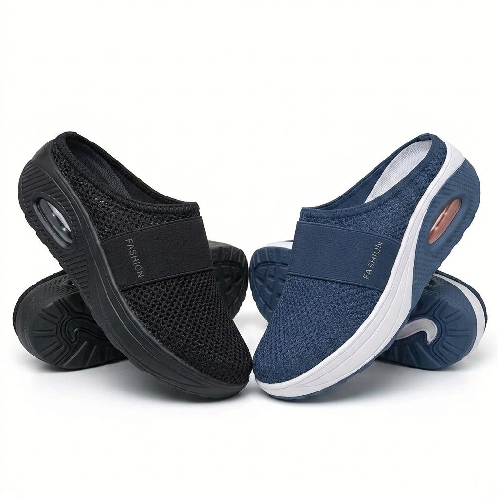 🇬🇧 LAST DAY SALE-80% OFF ✨ BQODQO® Air-Cushion Slip-On Walking Shoes, Orthopedic Slippers, with Arch-Support