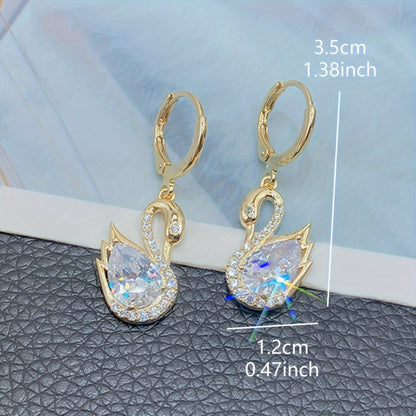 Swan Germanium Stone Earrings – Elegant Jewellery Inspired By Grace & Beauty