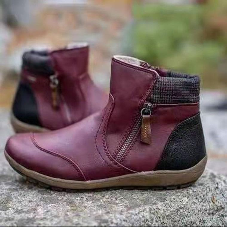 Zipper Waterproof Ankle-Support Boots