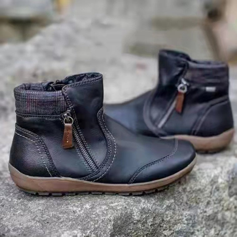 Zipper Waterproof Ankle-Support Boots
