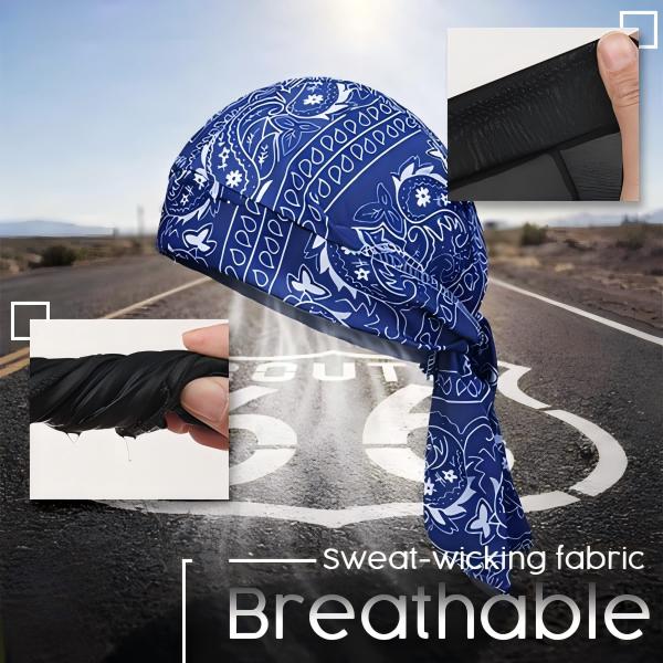 Unisex Paisley Bandana Headscarf Cap, Cooling Breathable Sports Do Rag, Sweat Wicking Skull Cap for Cycling, Running, Camping & Daily Street Fashion