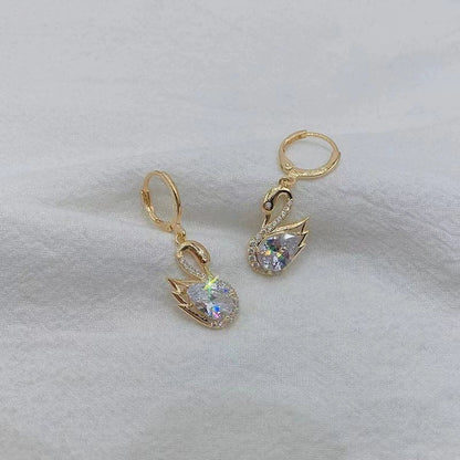 Swan Germanium Stone Earrings – Elegant Jewellery Inspired By Grace & Beauty
