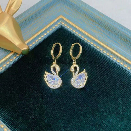 Swan Germanium Stone Earrings – Elegant Jewellery Inspired By Grace & Beauty