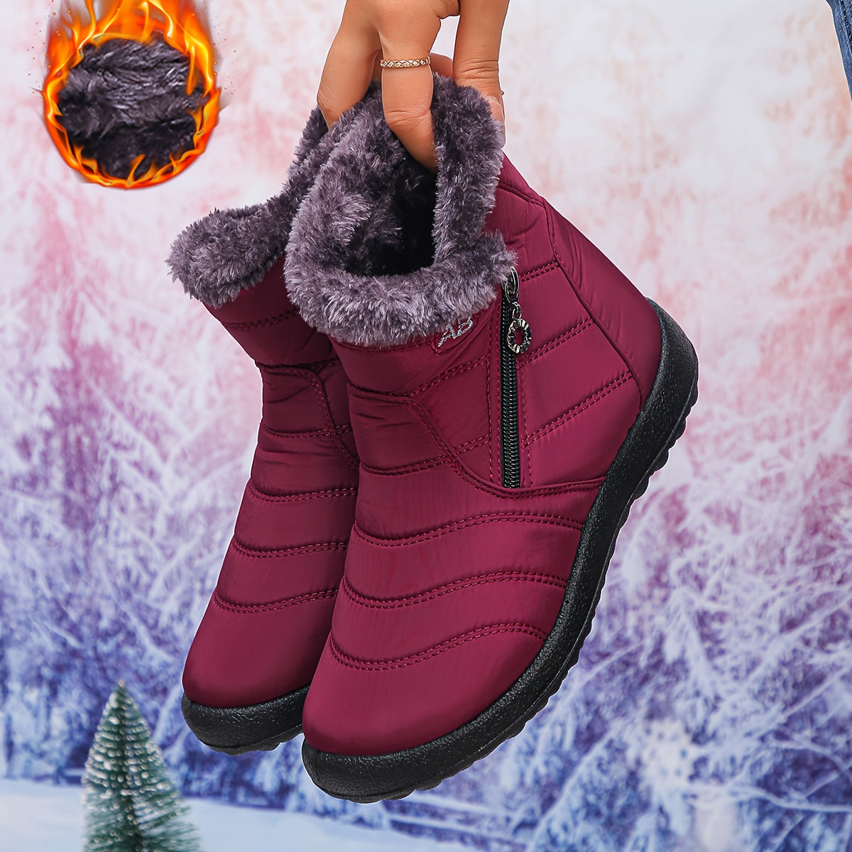 🔥 Last Day 80% OFF - Warm Autumn Winter Boots with Orthopaedic Support, Waterproof Design & Cozy Fleece Lining