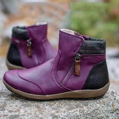 Zipper Waterproof Ankle-Support Boots