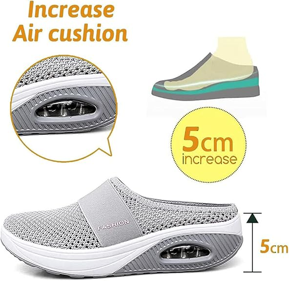 🔥 LAST DAY SALE-80%✨ BQODQO®  Air-Cushion Slip-On Walking Shoes, Orthopedic Slippers, with Arch-Support for Women