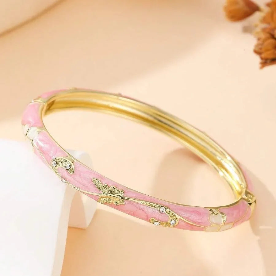 🔥 𝑳𝑨𝑺𝑻 𝑫𝑨𝒀 𝑺𝑨𝑳𝑬-𝟖𝟎% 𝑶𝑭𝑭 - Lymphatic MagneticTherapy Gold Cloisonné Enamel Bracelet