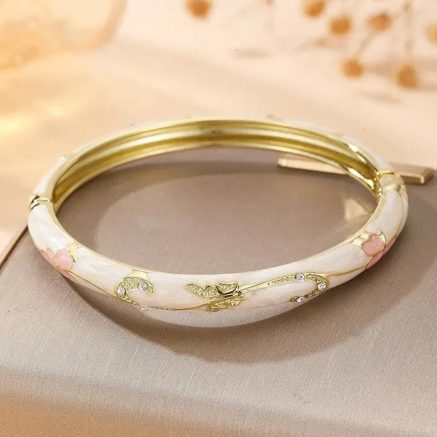 🔥 𝑳𝑨𝑺𝑻 𝑫𝑨𝒀 𝑺𝑨𝑳𝑬-𝟖𝟎% 𝑶𝑭𝑭 - Lymphatic MagneticTherapy Gold Cloisonné Enamel Bracelet