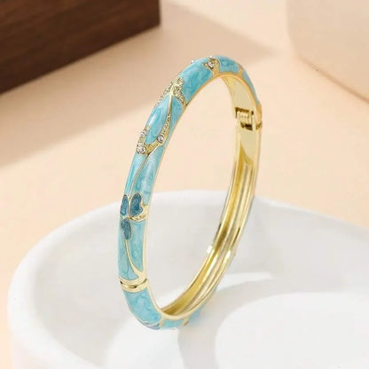 🔥 𝑳𝑨𝑺𝑻 𝑫𝑨𝒀 𝑺𝑨𝑳𝑬-𝟖𝟎% 𝑶𝑭𝑭 - Lymphatic MagneticTherapy Gold Cloisonné Enamel Bracelet