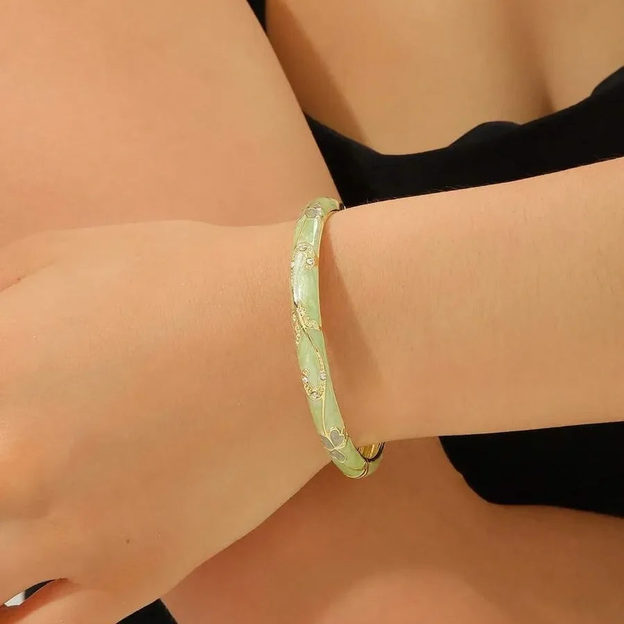 🔥 𝑳𝑨𝑺𝑻 𝑫𝑨𝒀 𝑺𝑨𝑳𝑬-𝟖𝟎% 𝑶𝑭𝑭 - Lymphatic MagneticTherapy Gold Cloisonné Enamel Bracelet