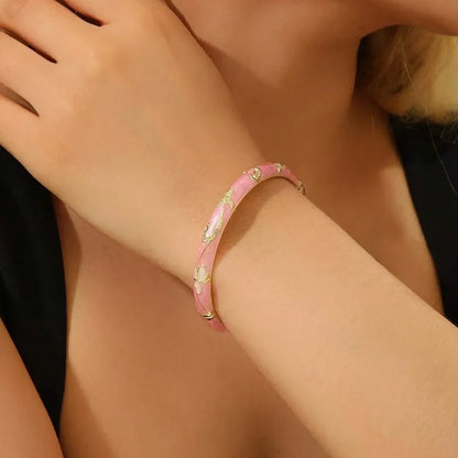🔥 𝑳𝑨𝑺𝑻 𝑫𝑨𝒀 𝑺𝑨𝑳𝑬-𝟖𝟎% 𝑶𝑭𝑭 - Lymphatic MagneticTherapy Gold Cloisonné Enamel Bracelet