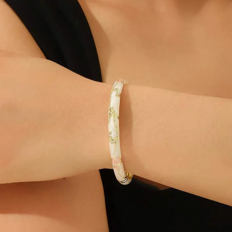 🔥 𝑳𝑨𝑺𝑻 𝑫𝑨𝒀 𝑺𝑨𝑳𝑬-𝟖𝟎% 𝑶𝑭𝑭 - Lymphatic MagneticTherapy Gold Cloisonné Enamel Bracelet