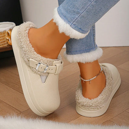 🔥 𝑳𝑨𝑺𝑻 𝑫𝑨𝒀 𝑺𝑨𝑳𝑬-𝟖𝟎% 𝑶𝑭𝑭 ✨Plush Fur-Lined Clogs – Warm, Soft & Cosy with a Classic Buckle Design