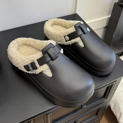 🔥 𝑳𝑨𝑺𝑻 𝑫𝑨𝒀 𝑺𝑨𝑳𝑬-𝟖𝟎% 𝑶𝑭𝑭 ✨Plush Fur-Lined Clogs – Warm, Soft & Cosy with a Classic Buckle Design